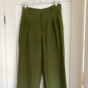 Madewell Drapey Pleated Wide-Leg Trousers Pants